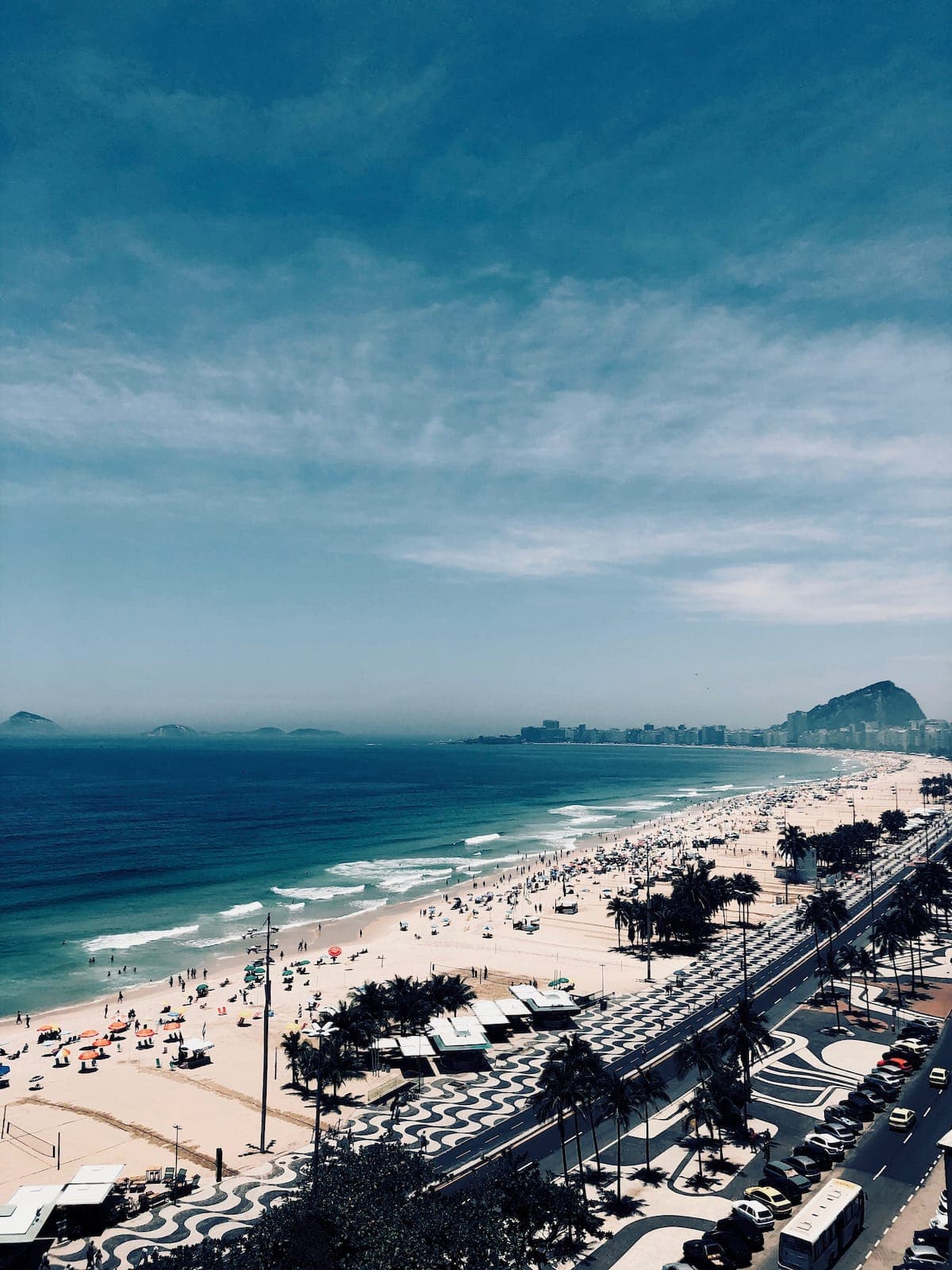 Panoramic view of Copacabana beach from BellevueRio